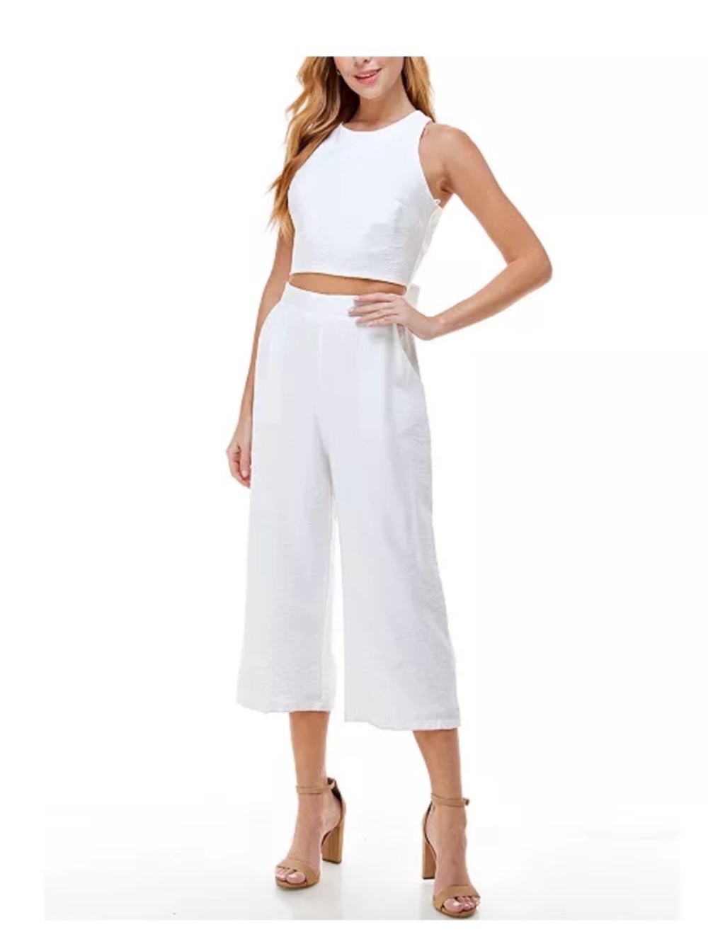City Studio 2-Pc. Bow-Back Crop Top & Pants